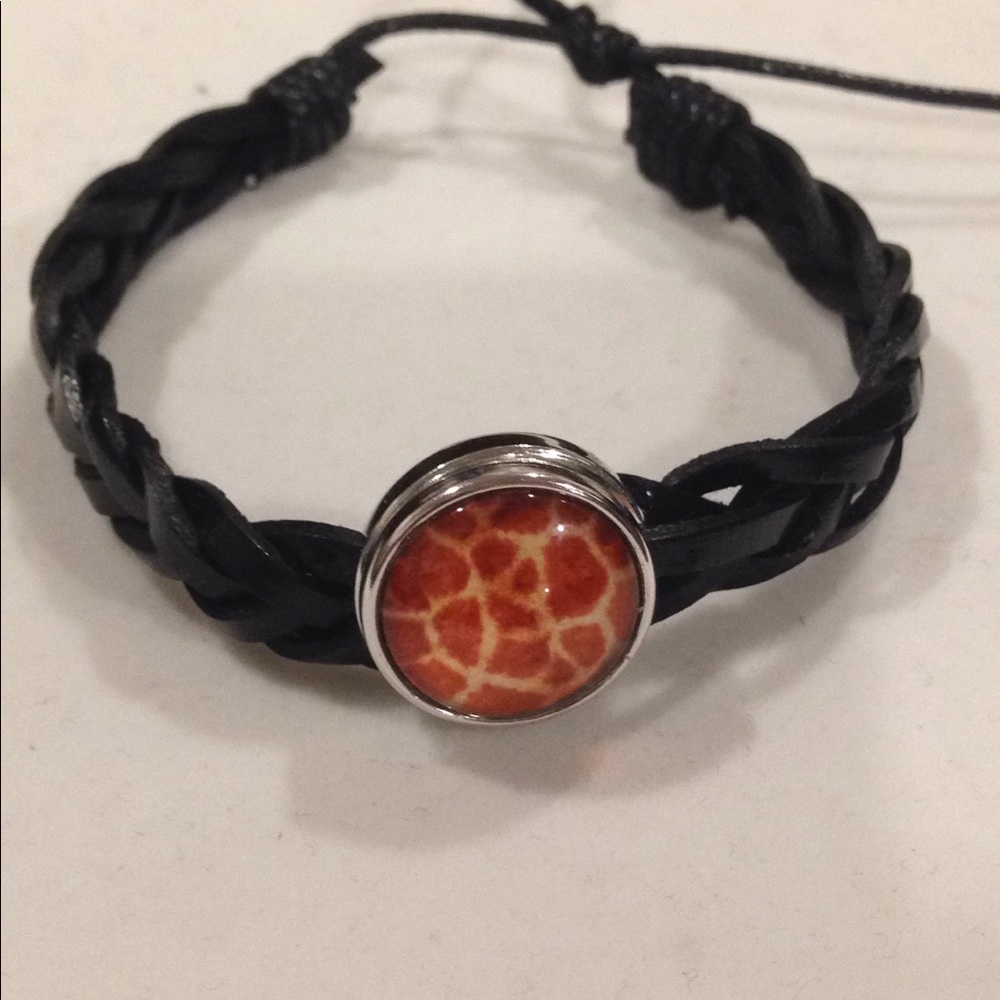 Black leather bracelet